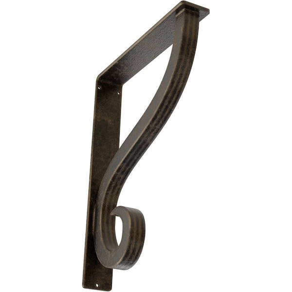 Ekena Millwork Ashford Triple, Wrought Iron Bracket, (Triple center brace), Antiqued Pale Gold 2"W x 10"D x 12"H BKTM02X10X12TASAPG - main
